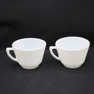 Macbeth Evans Monax Petalware White Teacup Lot of 2